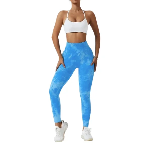 Blue Scrunch Leggings