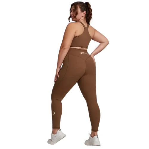 Brown Leggings with Side Pockets